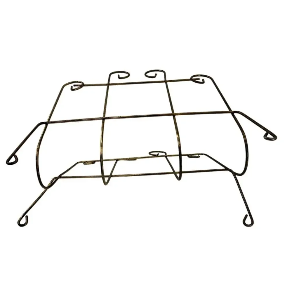 Vintage 70s Black Metal Wire Magazine Rack Basket Home Office Organizer